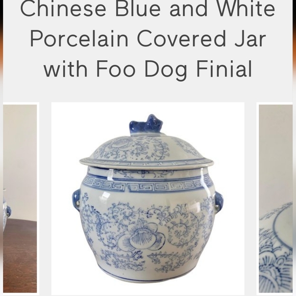 Vintage Chinese Porcelain Covered Jar with Foo Dog Finial So Beautiful - Picture 10 of 10
